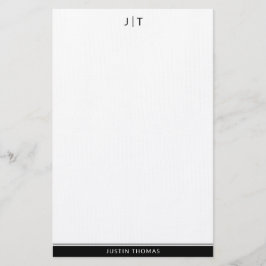 Moderne Monogram Classic Black Personal Stationery Briefpapier