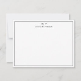Moderne Monogram Classic Black Personal Stationery Mitteilungskarte
