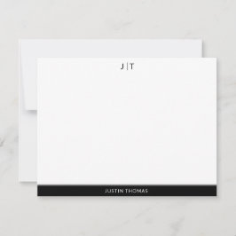 Moderne Monogram Classic Black Personal Stationery Mitteilungskarte