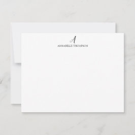 Moderne Monogram Classic Black Personal Stationery Mitteilungskarte