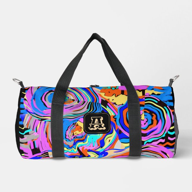 Moderne Monogram Cool Pattern Yoga Sportreise Duffle Bag (Vorderseite)