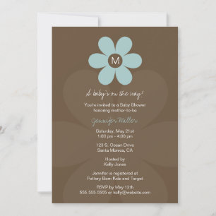 Moderne Monogram Daisy Baby Shower Einladung