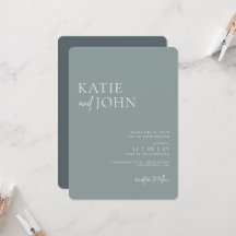 Moderne Monogram Dusty Blue Wedding