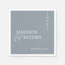 Moderne Monogram Dusty Blue Wedding