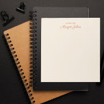 Moderne Monogram, einfach, stilvoll weiß, Elfenbei Notizblock<br><div class="desc">Modernes Monogramm Einfach Stilvolles Weißes Elfenbein & Coral Notepad</div>