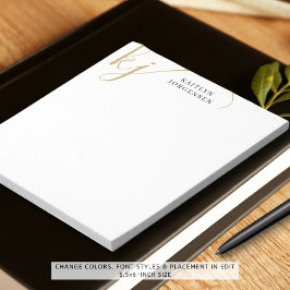 Moderne Monogram Elegant Script Initials Black Notizblock