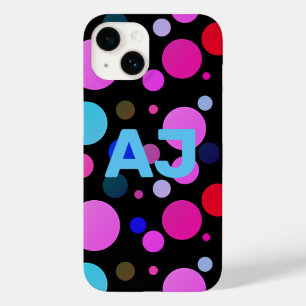 Moderne Monogram farbenfrohe Polka Dot Case-Mate iPhone 14 Hülle