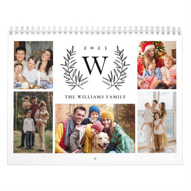 Moderne Monogram-Fotokassenfamilie Kalender (Titelbild)
