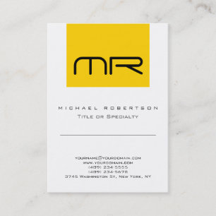 Moderne monogram-gelbe Niedliche Visitenkarte
