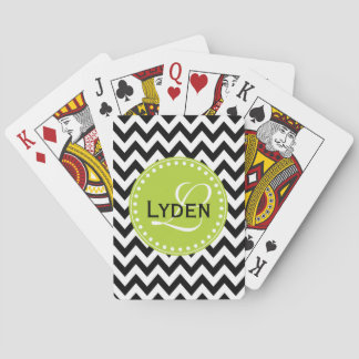 Moderne Monogram-Geschenkgutscheine Zickzack Spiel Spielkarten
