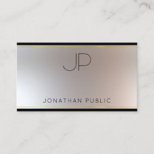 Moderne Monogram Gold Silver Elegant Template Luxe Visitenkarte
