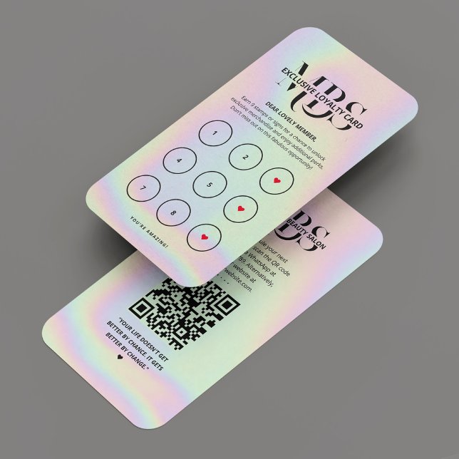 Moderne Monogram Holographic Loyalty Card Visitenkarte (Modern Monogram Holographic Loyalty Card
)