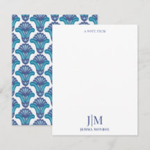 Moderne Monogram Ikat Ethnic Muster floral