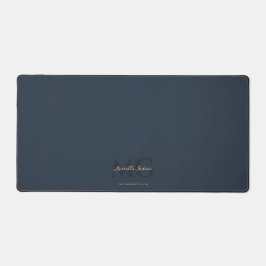 Moderne Monogram Initials Dark Blue Beruflich Schreibtischunterlage