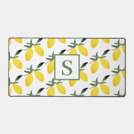 Moderne Monogram Lemon Citrus Schreibtischunterlage
