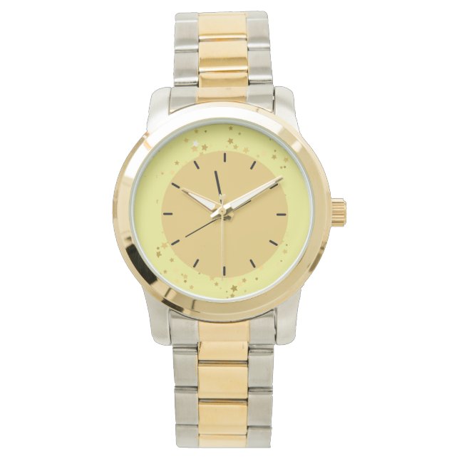 Moderne Monogram Men's Silver & Gold Armbanduhr (Vorderseite)