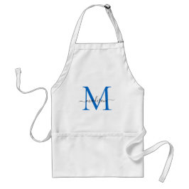Moderne Monogram Navy Blue Chic Script Koch Cuisin Schürze