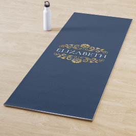 Moderne Monogram Navy Blue Workout Yogmata Yogamatte
