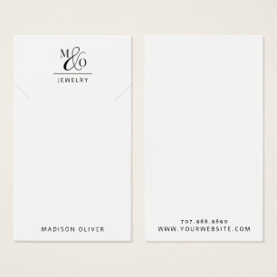 Moderne Monogram Necklace Juwelier Display Card