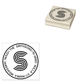 Moderne Monogram Personalisierte Familienname und Gummistempel