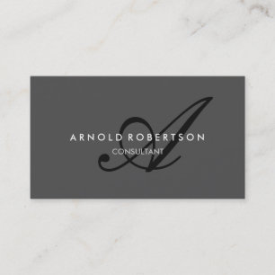 Moderne Monogram Schlicht Gray Trendy Business Car Visitenkarte