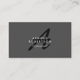 Moderne Monogram Schlicht Gray Trendy Business Car Visitenkarte