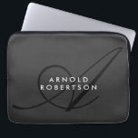 Moderne Monogram Schlicht Gray Trendy Laptopschutzhülle<br><div class="desc">Schlichte Minimalistische moderne Designs. Sie sind alle einfach,  attraktiv,  einzigartig.</div>