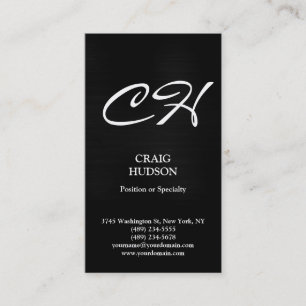Moderne Monogram Schwarz-weiß Graue Visitenkarte