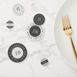 Moderne Monogram Silver Gray Graduation Party Konfetti