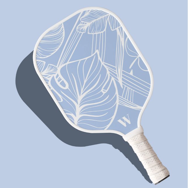 Moderne Monogram Trendy Tropical Periwinkle Pickleball Schläger (Von Creator hochgeladen)