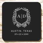 Moderne Monogram Wedding BlackCrest Rechteckiger Pappuntersetzer<br><div class="desc">Fügen Sie Ihren Feiern eine elegante Touch mit dem modernen Monogram Wedding Wappen Square Paper Untersetzer hinzu. Diese Untersetzer mit einem ausgeklügelten Monogramm-Wappen sind ideal für Hochzeiten, Verlobungsfeiern oder Brautpartys. Stilvolle quadratische Form und hochwertiges, absorbierendes Papier schützen Oberflächen und verbessern Ihre Dekoration. Personalisieren Sie Ihre Initialen für eine einzigartige Touch....</div>