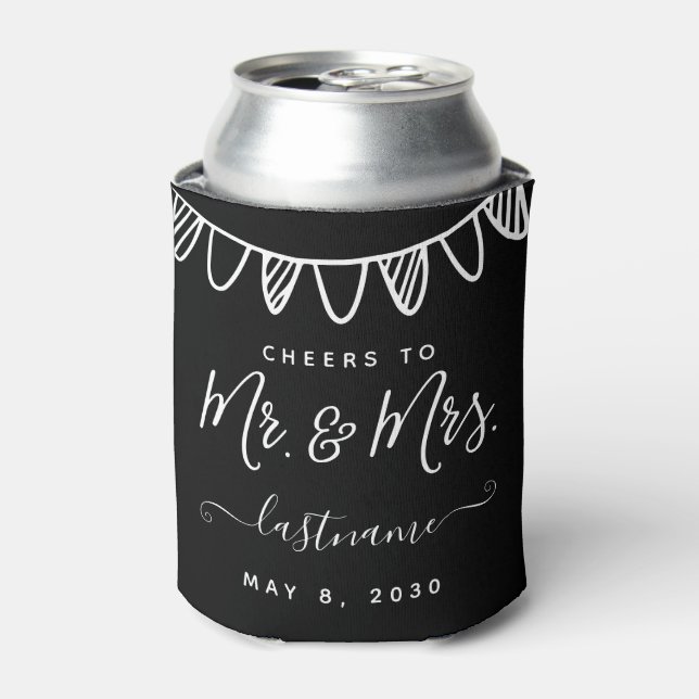 Moderne Monogram Wedding Minimalistisch Classic Dosenkühler (Kanne Vorderseite)