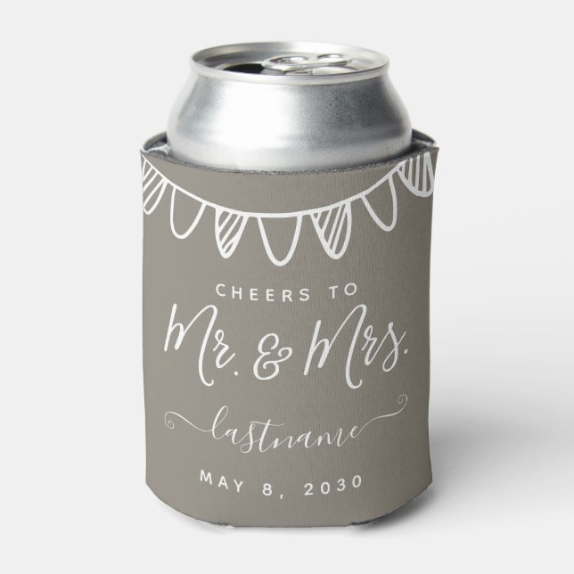 Moderne Monogram Wedding Minimalistisch Classic Dosenkühler (Kanne Vorderseite)