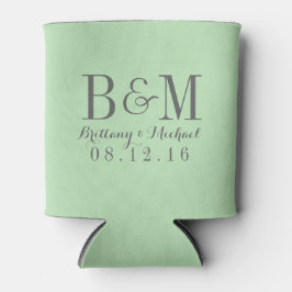 Moderne Monogram Wedding Mint Green Dosenkühler