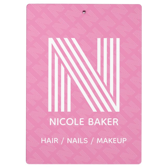 Moderne Monogram-Zwischenablage Klemmbrett (Rückseite)