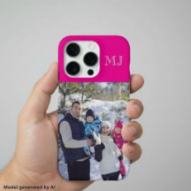 Moderne Monogramm 1 Foto Hot Pink