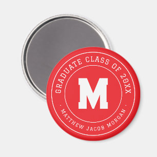 Moderne Monogramm-Abschlussklasse von 20XX Benutze Magnet
