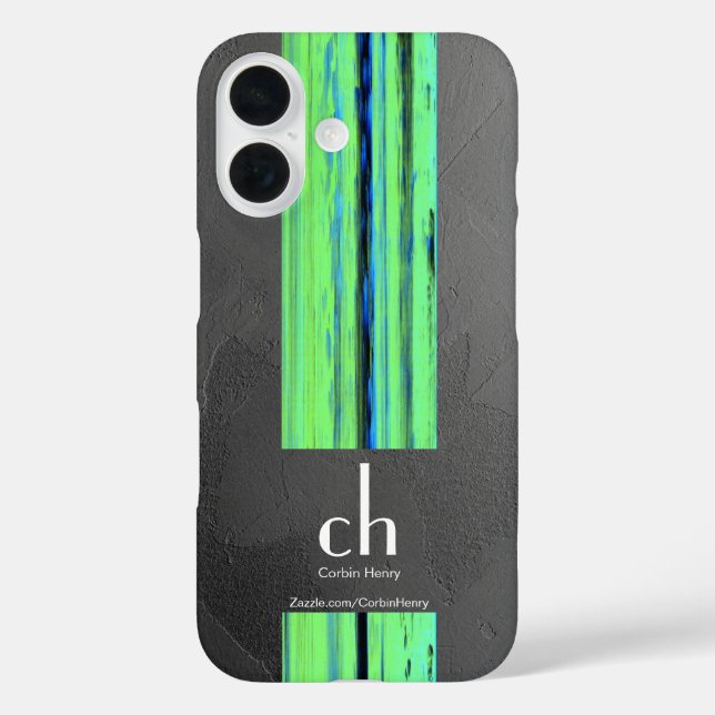 Moderne Monogramm-Abstrakt-Textur-iPhone-Hülle iPhone 16 Hülle (Rückseite)