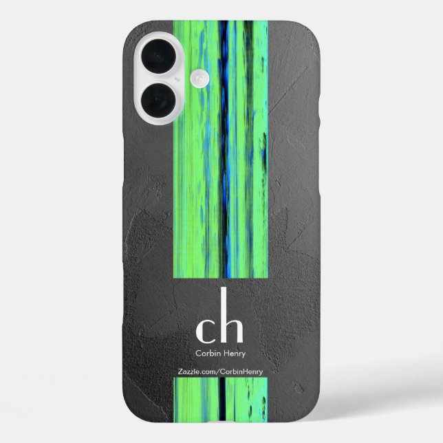 Moderne Monogramm-Abstrakt-Textur-iPhone-Hülle iPhone 16 Plus Hülle (Rückseite)