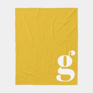 Moderne Monogramm Anfangsbuchstabe Lebhaft gelb Fleecedecke