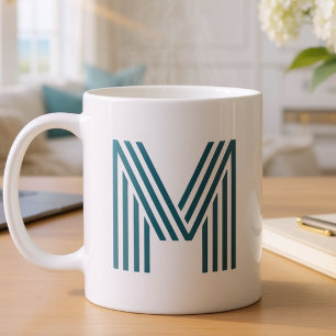 Moderne Monogramm Anfangsbuchstabe Stylisch Teal G Kaffeetasse