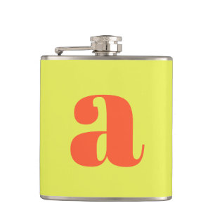 Moderne Monogramm Anfangsbuchstaben Chartreuse Hoc Flachmann