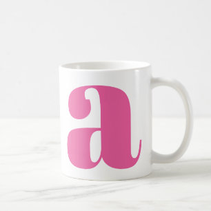 Moderne Monogramm-Anfangsbuchstaben in Hot Pink Kaffeetasse