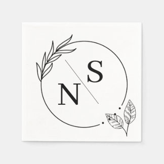 Moderne Monogramm-Anfangsbuchstaben-Papier-Serviet Serviette