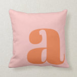 Moderne Monogramm Anfangsbuchstaben Pastellfarben  Kissen<br><div class="desc">Niedliches modernes Monogramm mit dem ersten Buchstaben Ihrer Wahl,  in Pastellrosa und Orange.</div>