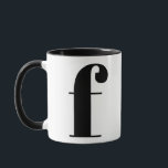 Moderne Monogramm Anfangsbuchstaben Schwarz/Weiß Tasse<br><div class="desc">Niedliches modernes f Monogramm in Schwarzweiß. Wenn Ihr bevorzugter Brief auf dieser Tasse nicht funktioniert,  lesen Sie bitte die Monogramm-Tasse für den gewünschten Brief oder kontaktieren Sie mich.</div>