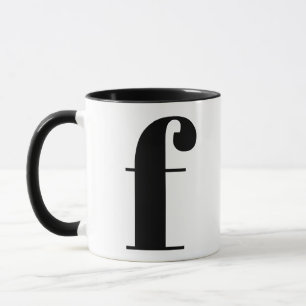 Moderne Monogramm Anfangsbuchstaben Schwarz/Weiß Tasse