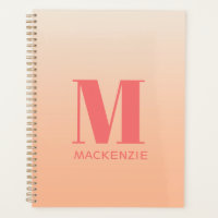 Moderne Monogramm Anfangsname Peach Gradient