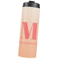Moderne Monogramm Anfangsname Peach Gradient