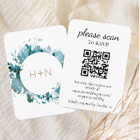 Moderne Monogramm-Aquamarine UAWG mit QR-Code